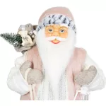 MagicHome karácsonyi dekoráció, Mikulás ajándékokkal, fehér, 60 cm