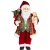 MagicHome karácsonyi dekoráció, Mikulás ajándékokkal és macival, piros-kockás, 46 cm
