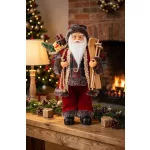 MagicHome karácsonyi dekoráció, Mikulás ajándékokkal, piros, 30 cm