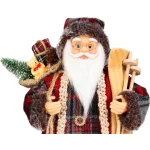 MagicHome karácsonyi dekoráció, Mikulás ajándékokkal, piros, 30 cm