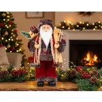 MagicHome karácsonyi dekoráció, Mikulás ajándékokkal, piros, 46 cm