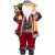 MagicHome karácsonyi dekoráció, Mikulás ajándékokkal, piros, kockás, 60 cm