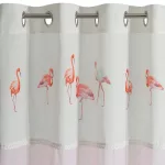 Flamingo csipkés dekor függöny  Rózsaszín 140x250 cm