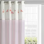 Flamingo csipkés dekor függöny  Rózsaszín 140x250 cm