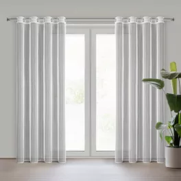   Esel fényes mikrohálós fényáteresztő függöny Fehér 135x250 cm