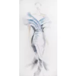 Fashion női alakos kép Fehér/kék 60x120 cm