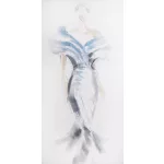 Fashion női alakos kép Fehér/kék 60x120 cm