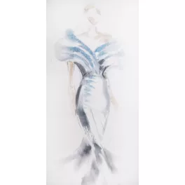 Fashion női alakos kép Fehér/kék 60x120 cm