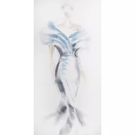 Fashion női alakos kép Fehér/kék 60x120 cm