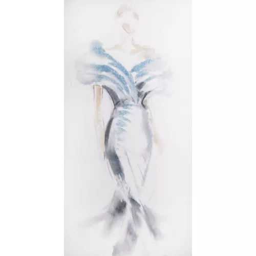 Fashion női alakos kép Fehér/kék 60x120 cm