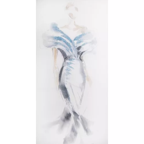 Fashion női alakos kép Fehér/kék 60x120 cm