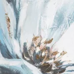 Virágos növényt ábrázoló kézzel festett falikép 367 Fehér/kék 60x80 cm
