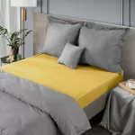 Nova1 pamut-szatén lepedő Mustársárga 180x210 cm