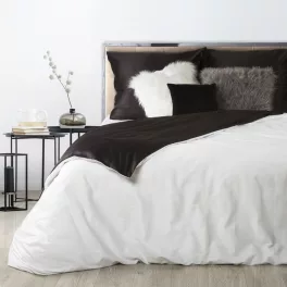   Nova3 ágyneműhuzat egyszemélyes kétoldalas pamut-szatén Fehér/fekete 140x200 cm - 70x80 cm 1db