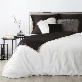   Nova3 pamut-szatén kétoldalas ágyneműhuzat Fehér/fekete 220x200 cm - 70x80 cm 2db