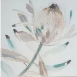 Virágos növényt ábrázoló kézzel festett falikép 400 Kék/bézs 60x60 cm