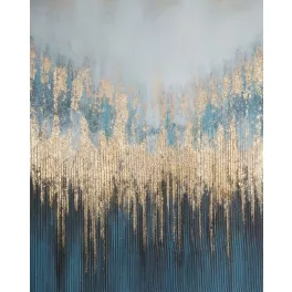 Arany absztrakt festmény 445 Gránátkék/arany 80x100 cm