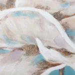 Virágos növényt ábrázoló kézzel festett falikép 413 Krém/kék 100x80 cm