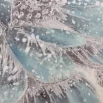 Virágos növényt ábrázoló kézzel festett falikép 417 Kék 90x90 cm