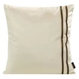   Velvet31 bársony párnahuzat apró köves díszcsíkkal Krémszín 45x45 cm