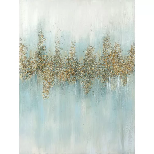 Apró kövekkel díszített kézzel festett falikép 444b Arany 60x80 cm