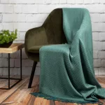 Apró mintás akril takaró rojtokkal Menta 130x170 cm