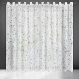   Bessy mintás dekor függöny Fehér/szürke/rózsaszín 350x250 cm