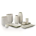 Verda dekoratív kerámia tál Fehér/arany 30x16x3 cm
