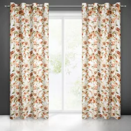   Mila mintás dekor függöny vörös rózsás mintával 140x250 cm