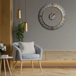 Dekoratív falióra 25 modern stílusban Barna 60x5x60 cm
