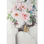 Női portré modern falikép 461b Rózsaszín 70x100 cm