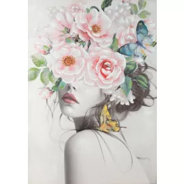 Női portré modern falikép 461b Rózsaszín 70x100 cm