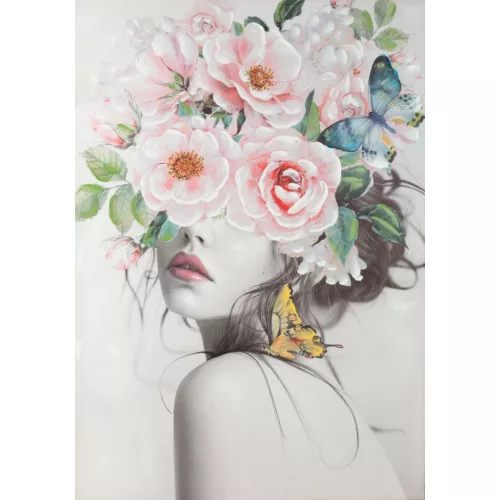 Női portré modern falikép 461b Rózsaszín 70x100 cm