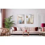 Kézzel festett absztrakt falikép 464 Ezüst 60x80 cm