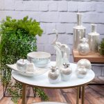 Simona3 dekoratív kerámia tál gyöngyház szín 20x20x10 cm