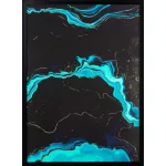 Absztrakt falikép 477 Türkiz/fekete/arany 53x73 cm