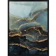 Absztrakt festmény kerettel 479 Acélszürke/arany 53x73 cm