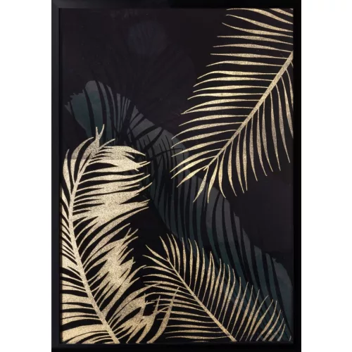 Falikép arany levelekkel 482c Zöld 53x73 cm