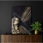 Falikép arany levelekkel 482c Zöld 53x73 cm