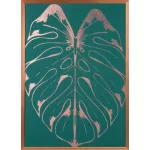 Salvia6 levél falikép Zöld/réz 53x73 cm