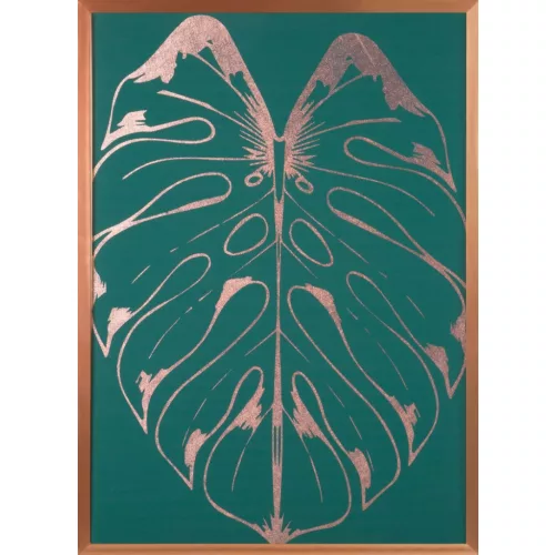 Salvia6 levél falikép Zöld/réz 53x73 cm