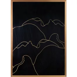Peonia1 falikép Fekete/arany 53x73 cm