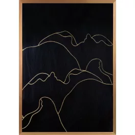 Peonia1 falikép Fekete/arany 53x73 cm