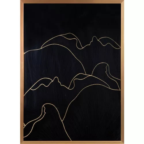Peonia1 falikép Fekete/arany 53x73 cm