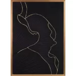 Peonia6 falikép Fekete/arany 53x73 cm