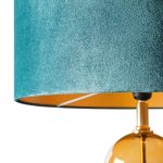 Musa állólámpa bársony búrával Türkiz/arany 46x165 cm