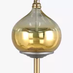 Lotos9 állólámpa bársony búrával Türkiz/arany 43x157 cm