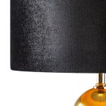 Kaja 02 állólámpa bársony búrával Fekete/arany 43x157 cm