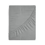 Jersey pamut gumis lepedő Acélszürke 90x200 cm +25 cm