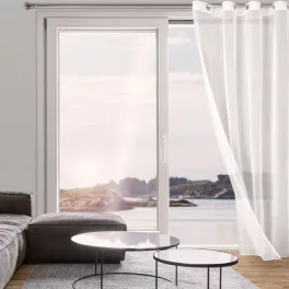   Tamina matt anyagú mikrohálós fényáteresztő függöny Fehér 140x250 cm